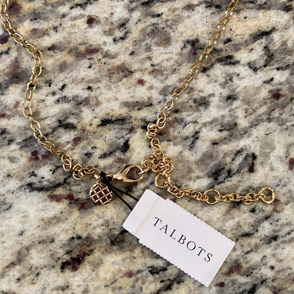 Talbots Beaded Seashell Necklace Freshwater Pearl & Gold Tone Shell Pendant - Picture 5 of 8